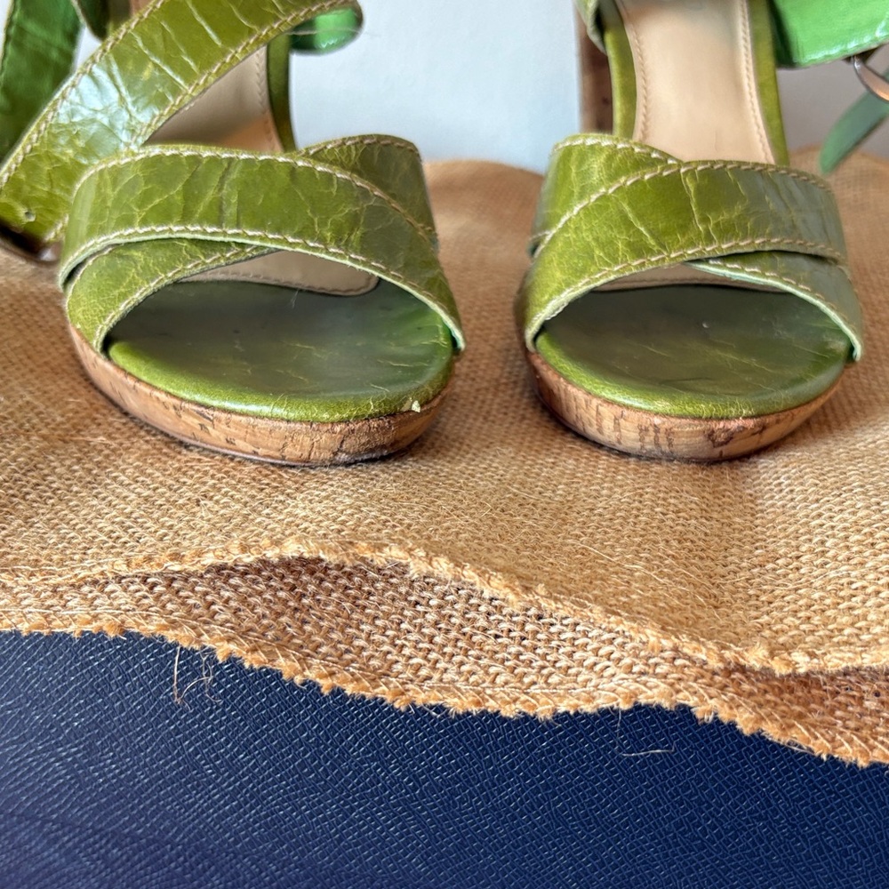 Franco Sarto Green Strappy Heeled Sandals - Picture 6 of 12